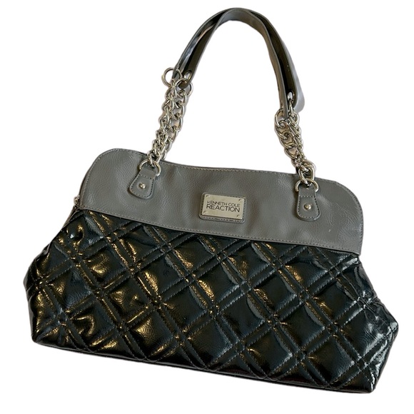 Kenneth Cole Reaction Handbags - Kenneth Cole Reaction Faux Patent Leather Quilted Colorblock Shoulder Bag
